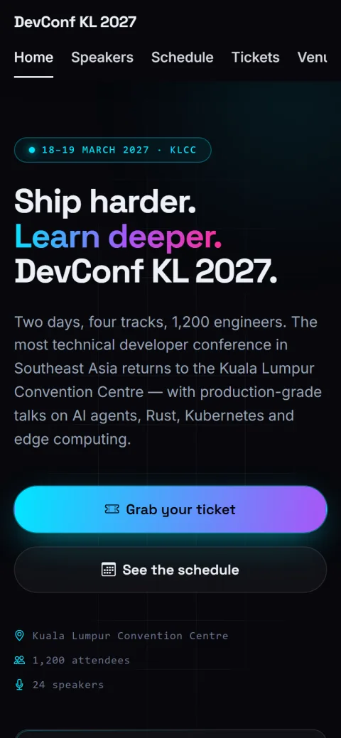 The same website on a phone